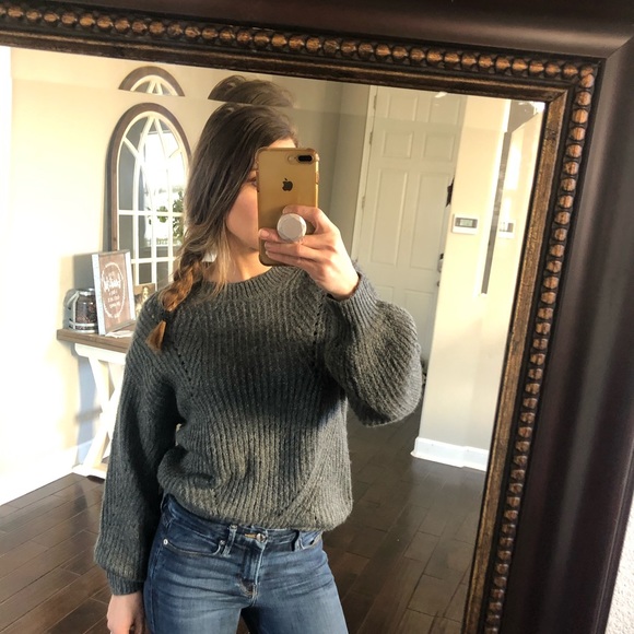 BP gray cable knit chunky sweater - Picture 2 of 8